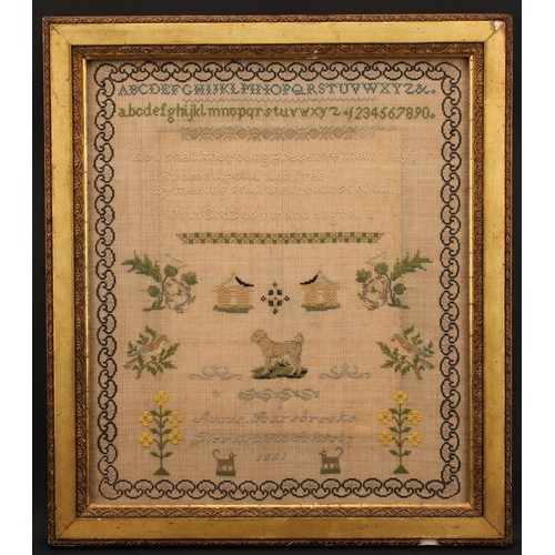 849 - A Victorian needlework poetic and pictorial sampler, How shall the young reserve their ways [...], s... 