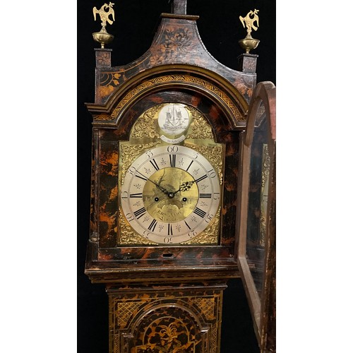 2013 - A late 18th/early 19th century Longcase Clock, by Edward Aldy, of Lincoln, the case painted with fau... 