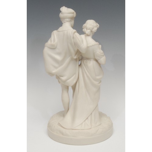 1267 - A 19th century Kerr and Binns Worcester porcelain figure group, “Faust and Margaret”, modelled by Wi... 