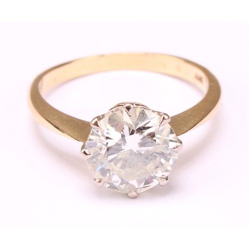 583 - A diamond solitaire ring RBC, 8.77mm x 8.65mm x 5.03mm, calculated weight 2.36ct, col k/l, clarity P... 