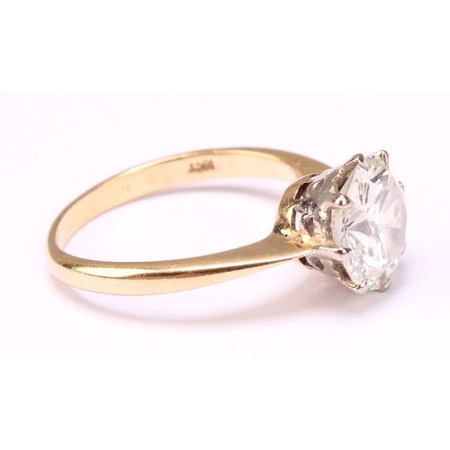 583 - A diamond solitaire ring RBC, 8.77mm x 8.65mm x 5.03mm, calculated weight 2.36ct, col k/l, clarity P... 