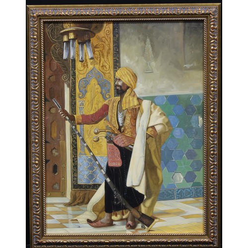 878 - Ali Nemati (Persian School)
Portrait of a Mameluke, possibly Roustam Raza 
signed, oil on canvas, 77... 