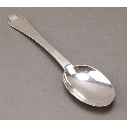 16 - A 17th century provincial silver Trefid pattern spoon, 18.5cm long, maker TB, c.1690