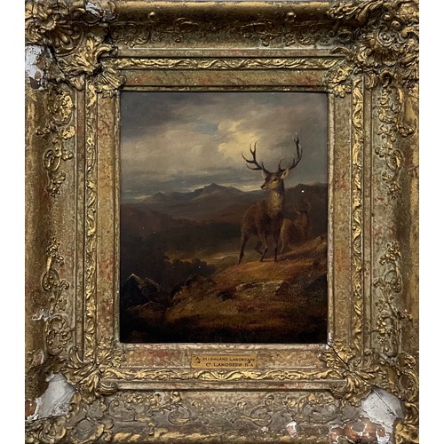 949 - In the manner of Charles Landseer (1799-1879)
A Highland Landscape
attribution and title to frame, o... 