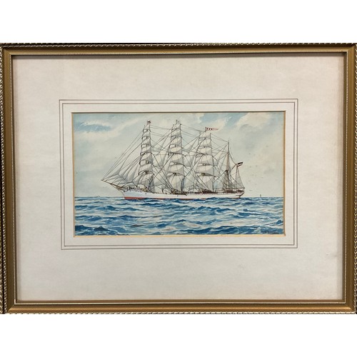 1039 - G. Yeomans (British, 20th century)
A set of four, Tallships, and Steamships at sea
signed, watercolo... 