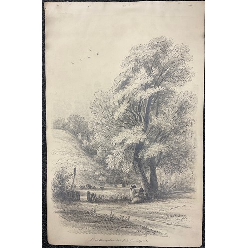 772 - A 19th century Artist’s sketch book, eight pages, landscape subjects, each titled, and dated verso, ... 