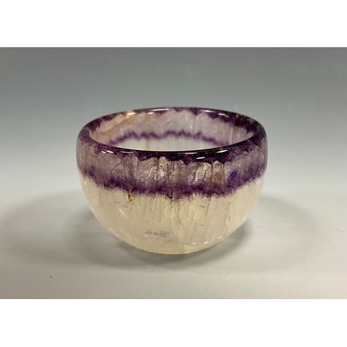 1950 - A Derbyshire Blue John fluorite Pale Winnats vein bowl, 2.5cm diameter, 4.1cm diameter, Treak Cliff ... 