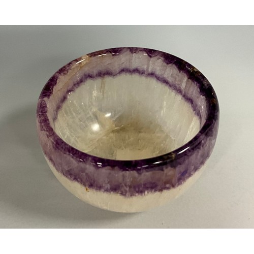 1950 - A Derbyshire Blue John fluorite Pale Winnats vein bowl, 2.5cm diameter, 4.1cm diameter, Treak Cliff ... 