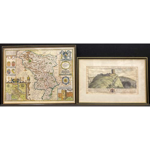 2021 - John Speed - Anno Darbieshire described 1610, a hand-coloured engraved map of Derbyshire, with inset... 