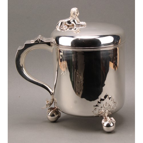 138 - A large Victorian silver tankard, of 18th century design in the manner of a Scandinavian peg tankard... 