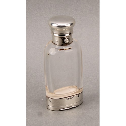 270 - A Victorian silver mounted novelty combination scent bottle and vinaigrette, 9cm long, George Brace,... 