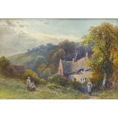 991 - Frank Gresley (1855–1936), a pair 
Cottage, Derbyshire 
signed, watercolour, 16.5cm x 24.5cm each (2... 