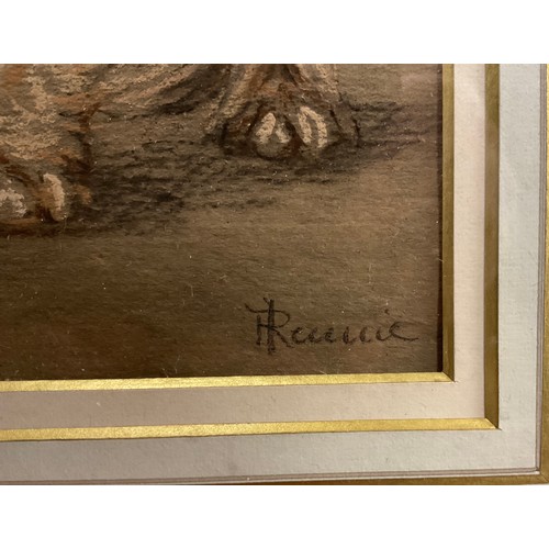 793 - Ita Rennie (Scottish School, early 20th century) 
Portrait of a Long-Haired Pug 
signed, mixed media... 