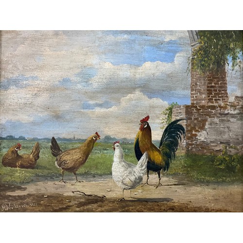 874 - Albertus Verhoesen (1806-1881) 
The Mating Game 
signed, dated 1851, oil on board, 18cm x 23cm