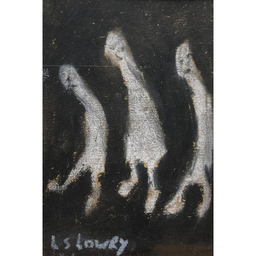 778 - After L. S. Lowry (1887-1976) 
Three Figures 
signed, mixed media, 18cm x 12cm