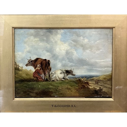 965 - Thomas Sidney Cooper, RA, (1803-1902), (attributed to)
The Milkmaid 
unsigned, attribution to frame,... 