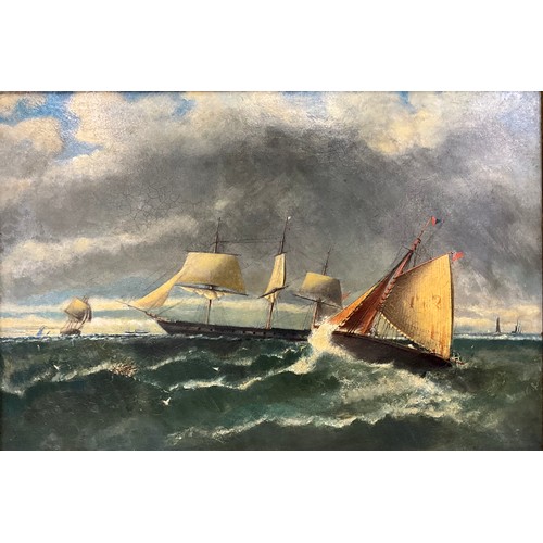 882 - English School (19th century) 
British Merchant Navy Vessels 
unsigned, oil on canvas, 44cm x 66cm