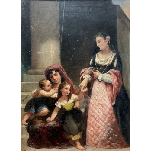 970 - W. Smith (English School, 19th century) 
Giving Alms 
signed, oil on board, 35.5cm x 26cm