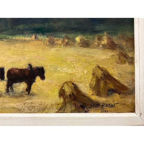 762 - Leon Hatot (1883-1953) 
The Hay Stack 
signed, dated 1951, oil on board, 48.5cm x 71.5cm