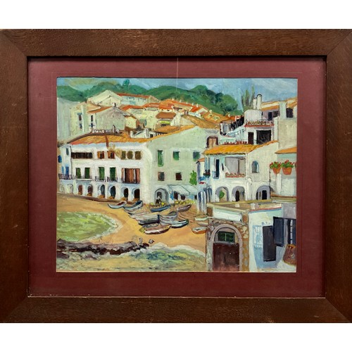 747 - French School (20th century) 
Coastal Village 
unsigned, oil on board, 35cm x 43cm