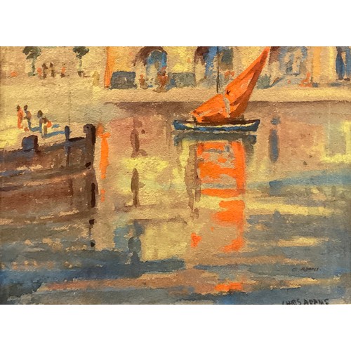 907 - Chris Adams (English School, 20th century) 
The Red Sail 
signed, watercolour, 24cm x 32cm