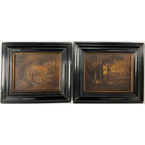 746 - English School (19th century)
A pair, Homeward Bound and The Graduate
oil on panel, 8.5cm x 10.5cm e... 