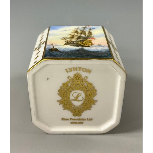 1216 - A Lynton porcelain canted square scent bottle, painted by Stefan Nowacki, monogrammed, with a Dutch ... 