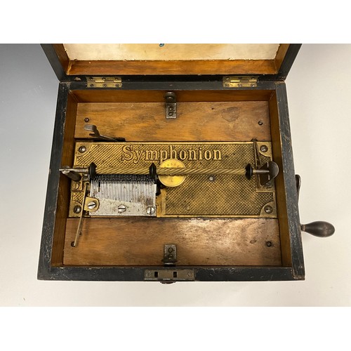 1470 - A late 19th century symphonion, horizontal mechanism playing 7.5