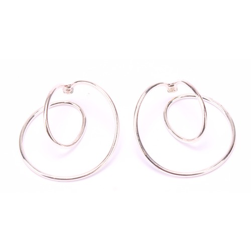 721 - Georg Jensen - a pair of Danish sterling silver ear cuffs, designed by Allan Scharff in 1984 for pro... 