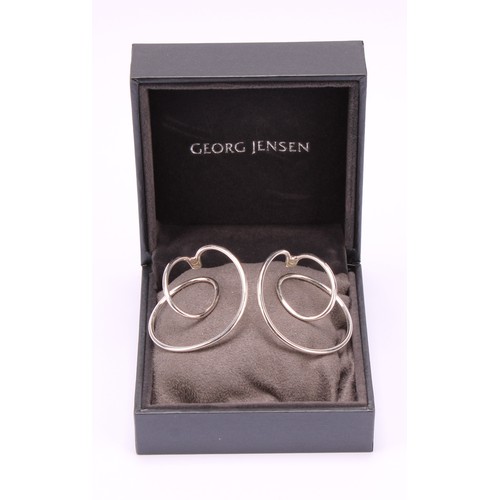 721 - Georg Jensen - a pair of Danish sterling silver ear cuffs, designed by Allan Scharff in 1984 for pro... 