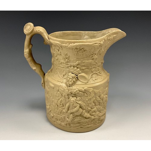 1181 - A 19th century C. J. Mason stoneware jug, Falstaff, moulded in relief with The Merry Wives of Windso... 