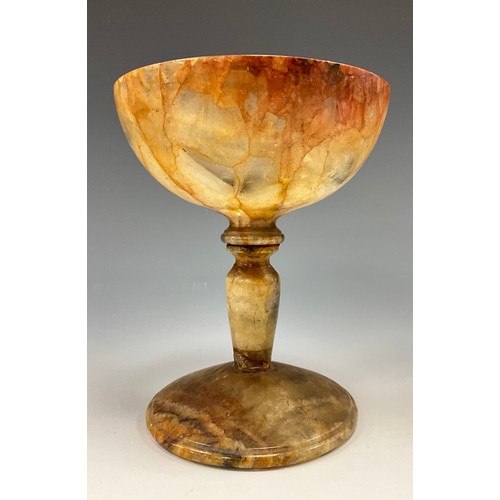 1954 - A mid 19th century Crich Spar chalice, 14.2cm high, 11.6cm wide, c.1840