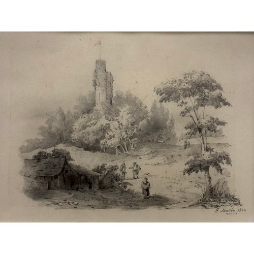 990 - F. Musin, (possibly François-Étienne Musin, 1820-1888 ), a group of four sketches, A View in Bucking... 