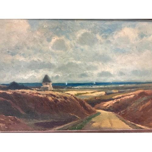 1115 - H. E. Lewis
A French Coastal Track, an impressionist study
signed with monogram, oil on board, 39cm ... 