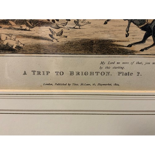 856 - John Paul Dean (1802-1868), by and after, A Trip to Brighton, a set of four, plates I to IV, hand-co... 