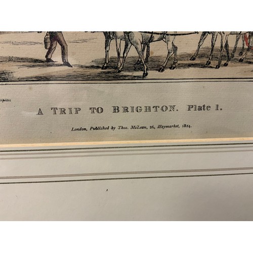 856 - John Paul Dean (1802-1868), by and after, A Trip to Brighton, a set of four, plates I to IV, hand-co... 