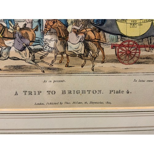 856 - John Paul Dean (1802-1868), by and after, A Trip to Brighton, a set of four, plates I to IV, hand-co... 