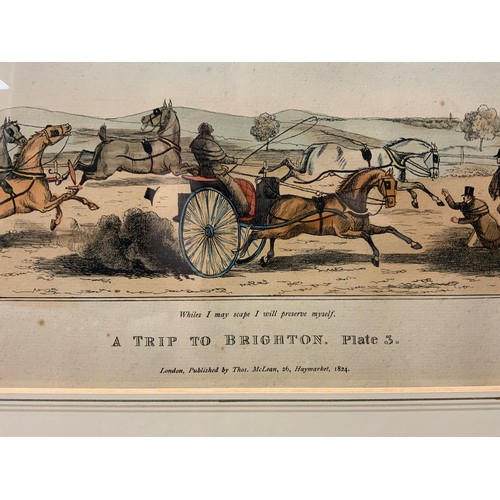 856 - John Paul Dean (1802-1868), by and after, A Trip to Brighton, a set of four, plates I to IV, hand-co... 