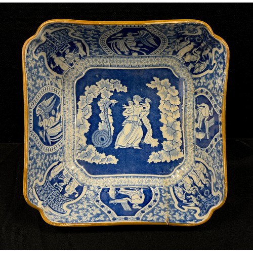 1236 - A Spode pearlware dessert dish, ‘Greek Pattern’ , central panel of mother fleeting from serpent, to ... 