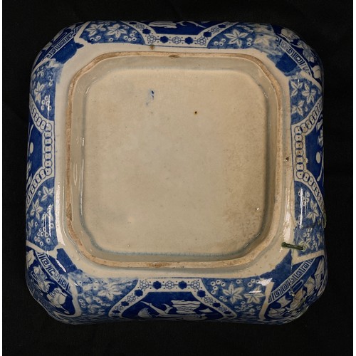 1236 - A Spode pearlware dessert dish, ‘Greek Pattern’ , central panel of mother fleeting from serpent, to ... 