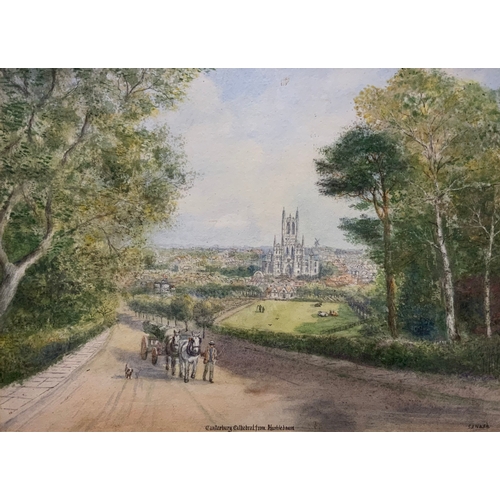 916 - S.J. Nash
Canterbury Cathedral from Hathledown
signed, titled, watercolour, 49cm x 58cm