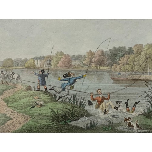 859 - Thomas McClean, London, a set of three, Taking a Fly, A Sharp Bite, and Patience in a Punt, aquatint... 