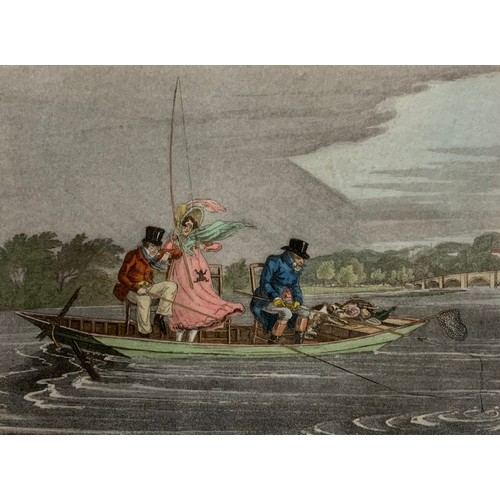 859 - Thomas McClean, London, a set of three, Taking a Fly, A Sharp Bite, and Patience in a Punt, aquatint... 