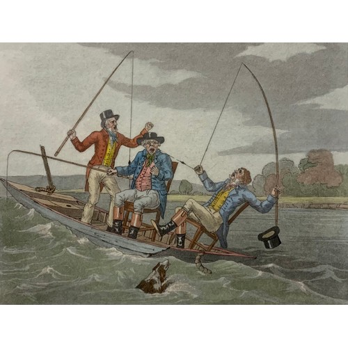 859 - Thomas McClean, London, a set of three, Taking a Fly, A Sharp Bite, and Patience in a Punt, aquatint... 