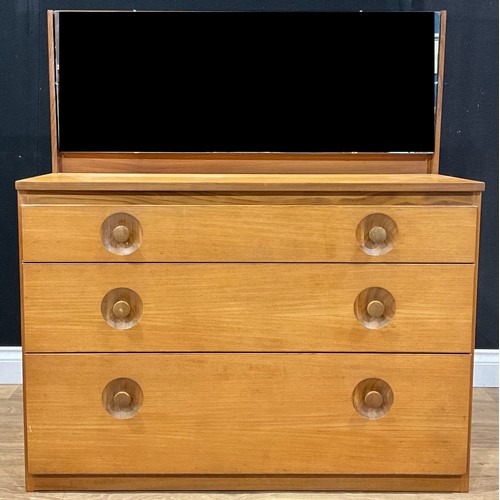 112 - A mid-20th century design teak dressing chest, by Meredew Furniture, 112.5cm high, 101.5cm wide, 40.... 