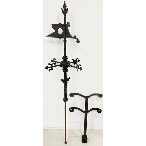 2144 - A 19th century cast iron, Country House weather vane, with bracket for attachment to the side apex o... 