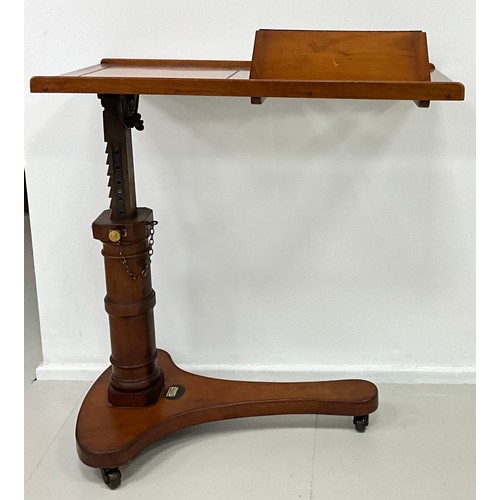 1622 - A Victorian John Carters patent rise and fall reading table, later labelled James Gardner Surgical A... 