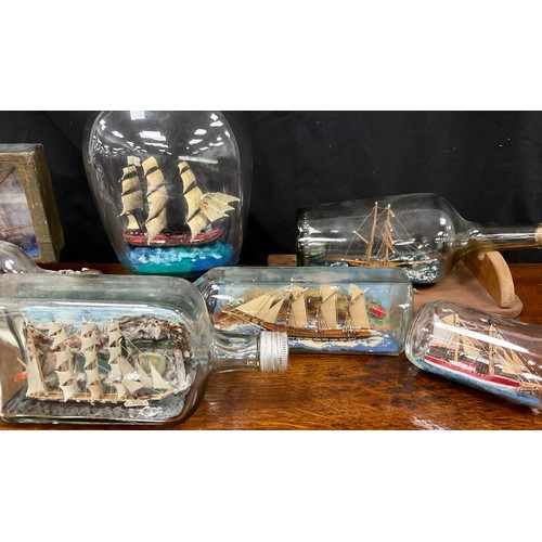 2154 - Maritime Interest - early 20th century ships in bottles including Rosella, 22cm long; others (8)