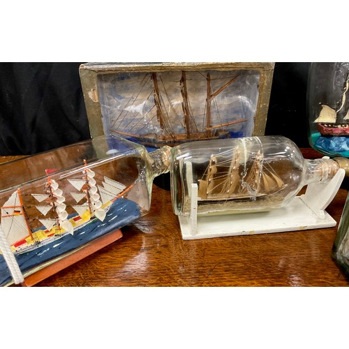 2154 - Maritime Interest - early 20th century ships in bottles including Rosella, 22cm long; others (8)