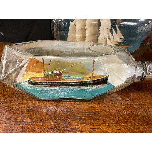 2156 - Maritime Interest - early 20th century handcrafted ships in bottles including FR.371 Brighter Hope, ... 